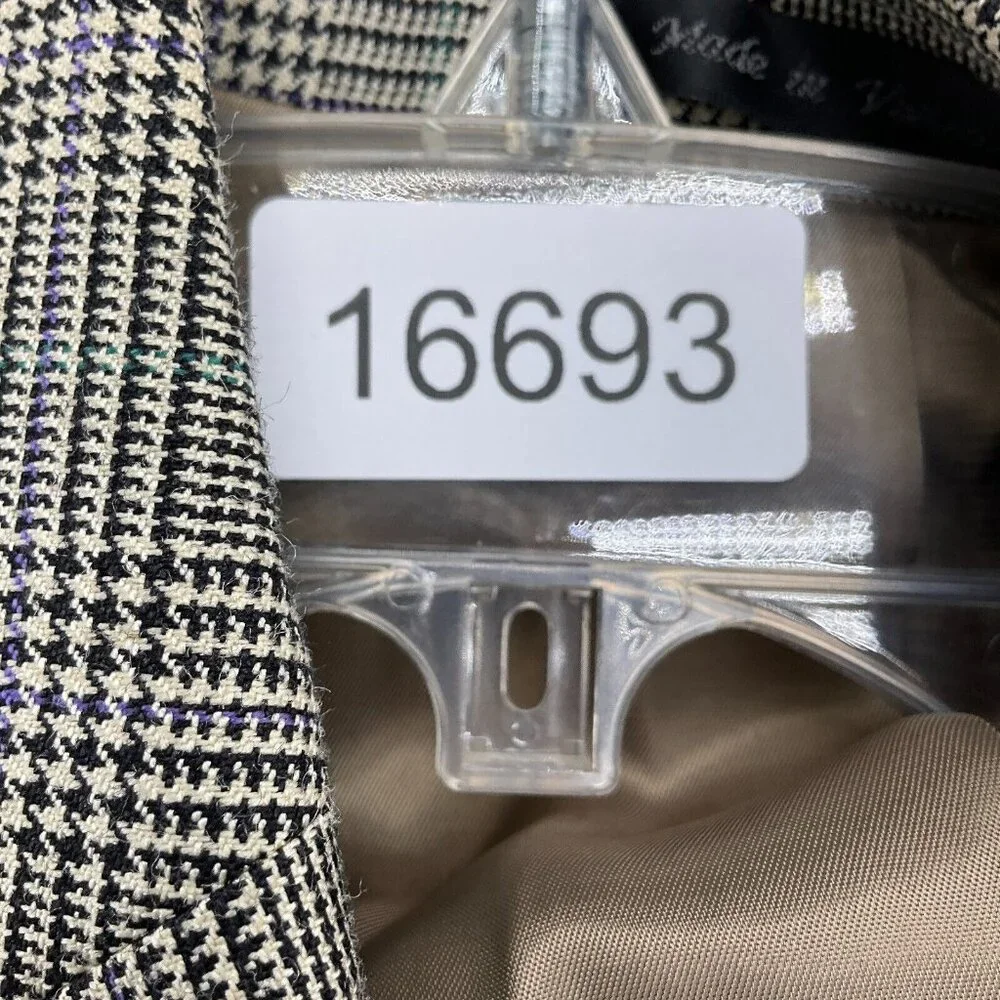 Lauren Ralph Lauren Blazer Men 40R‎ Purple Tan Prince Edward Plaid Silk Wool